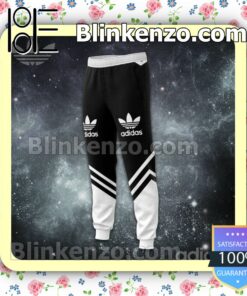 Personalized Name Adidas Black And White Fleece Hoodie, Pants b