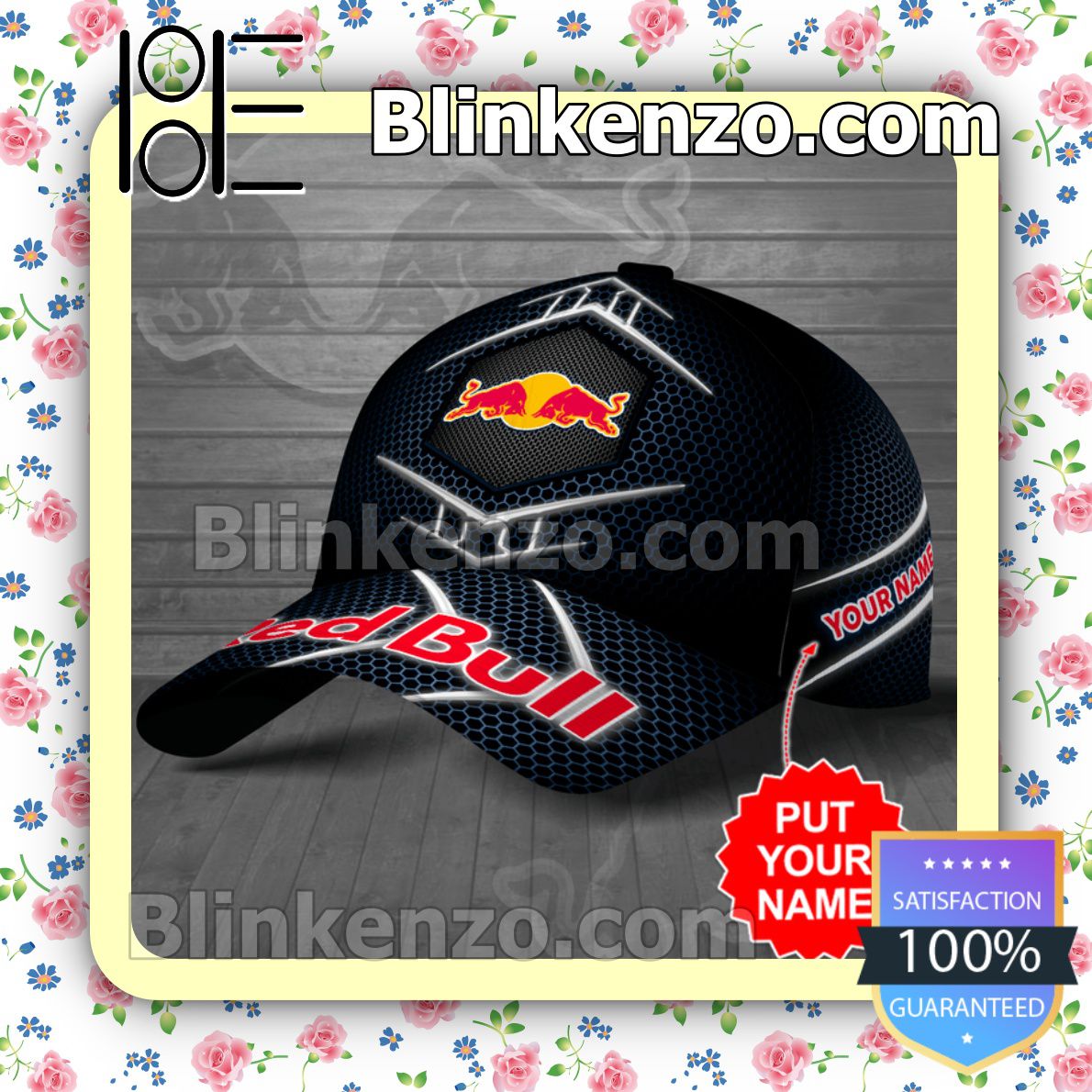 Sale Off Personalized Red Bull Hive Pattern Baseball Caps Gift For Boyfriend