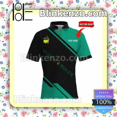 Personalized Rolex Masters Tournament Black And Green Custom Polo Shirt
