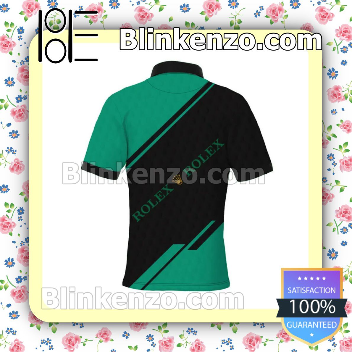 Print On Demand Personalized Rolex Masters Tournament Black And Green Custom Polo Shirt