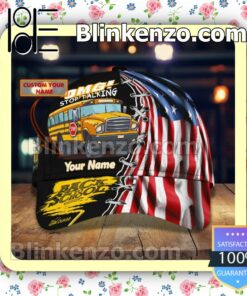 Personalized School Bus Back To School Welcome American Flag Baseball Caps Gift For Boyfriend