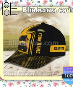 Personalized School Bus Black And Yellow Baseball Caps Gift For Boyfriend c