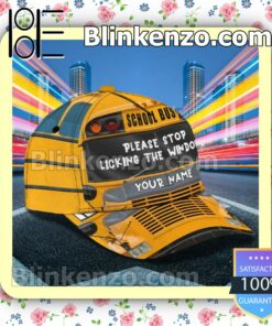 Personalized School Bus Please Stop Licking The Windows Baseball Caps Gift For Boyfriend a