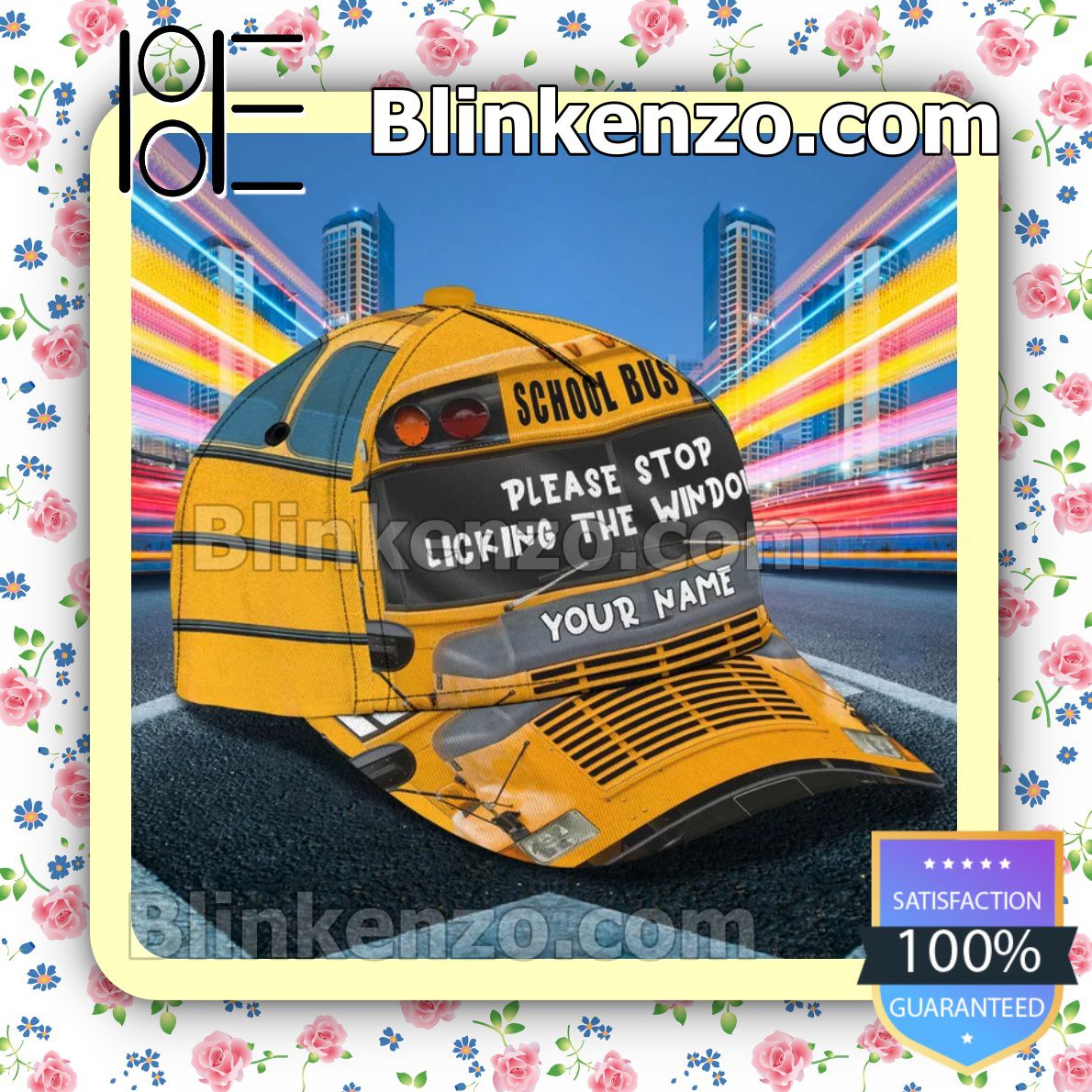 All Over Print Personalized School Bus Please Stop Licking The Windows Baseball Caps Gift For Boyfriend
