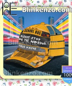 Personalized School Bus Please Stop Licking The Windows Baseball Caps Gift For Boyfriend b
