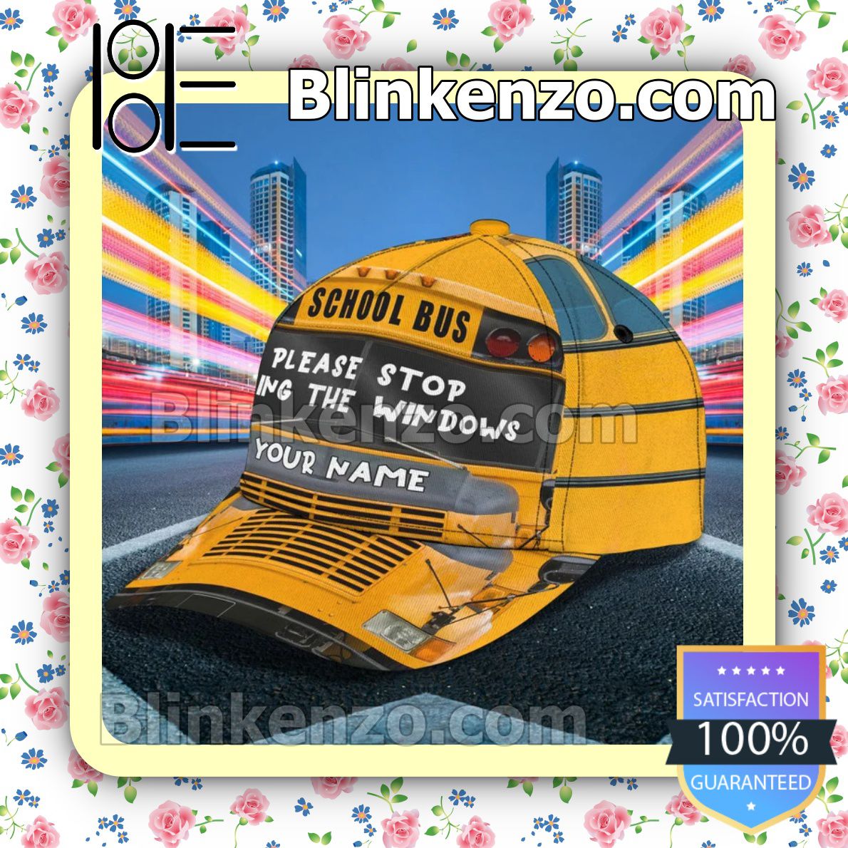 Handmade Personalized School Bus Please Stop Licking The Windows Baseball Caps Gift For Boyfriend