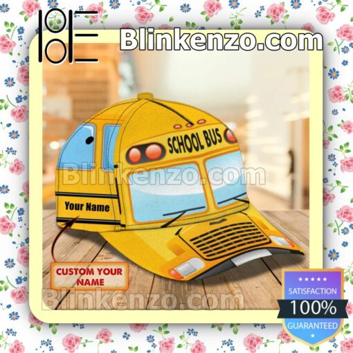 Personalized School Bus Printed Baseball Caps Gift For Boyfriend