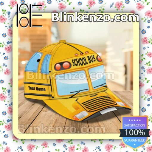 Personalized School Bus Printed Baseball Caps Gift For Boyfriend b