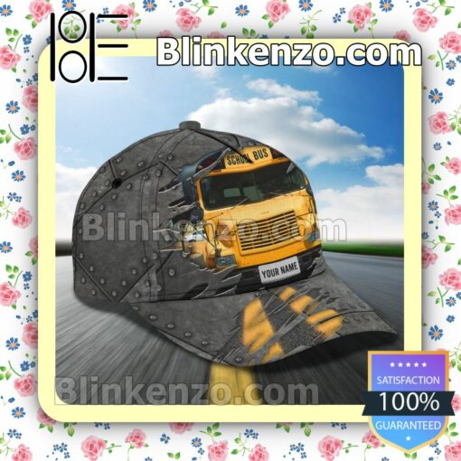 Personalized School Bus Torn Ripped Baseball Caps Gift For Boyfriend a