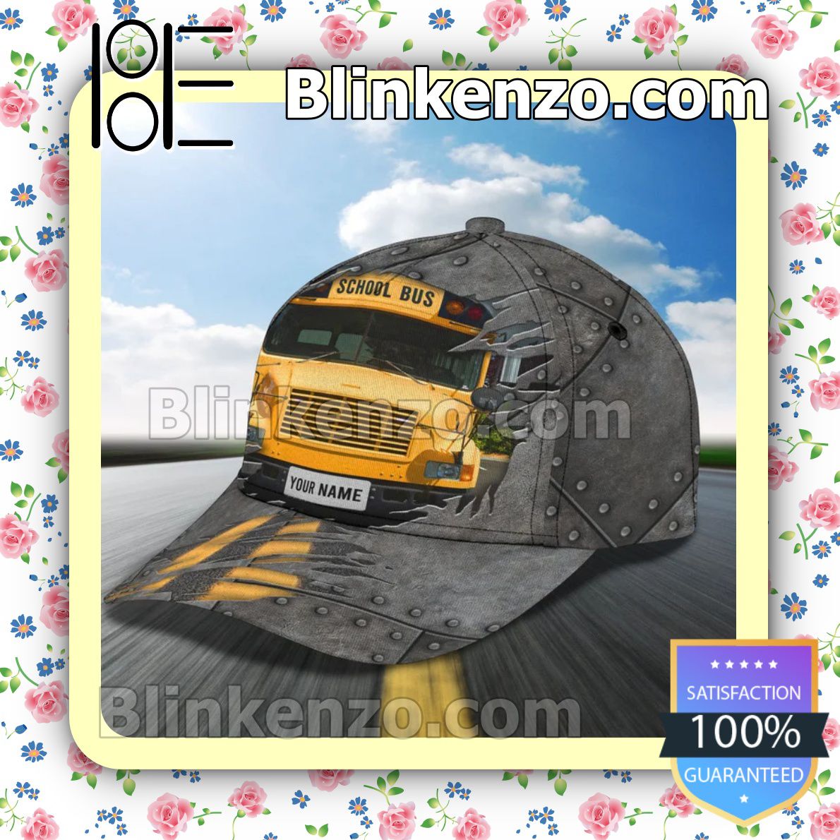 Rating Personalized School Bus Torn Ripped Baseball Caps Gift For Boyfriend