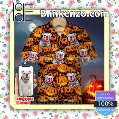 Pet Custom Photo Pumpkin Halloween Collar Shirt
