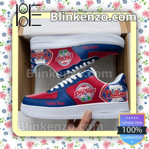 Philadelphia Phillies Mascot Logo MLB Baseball Nike Air Force Sneakers