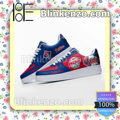 Philadelphia Phillies Mascot Logo MLB Baseball Nike Air Force Sneakers b