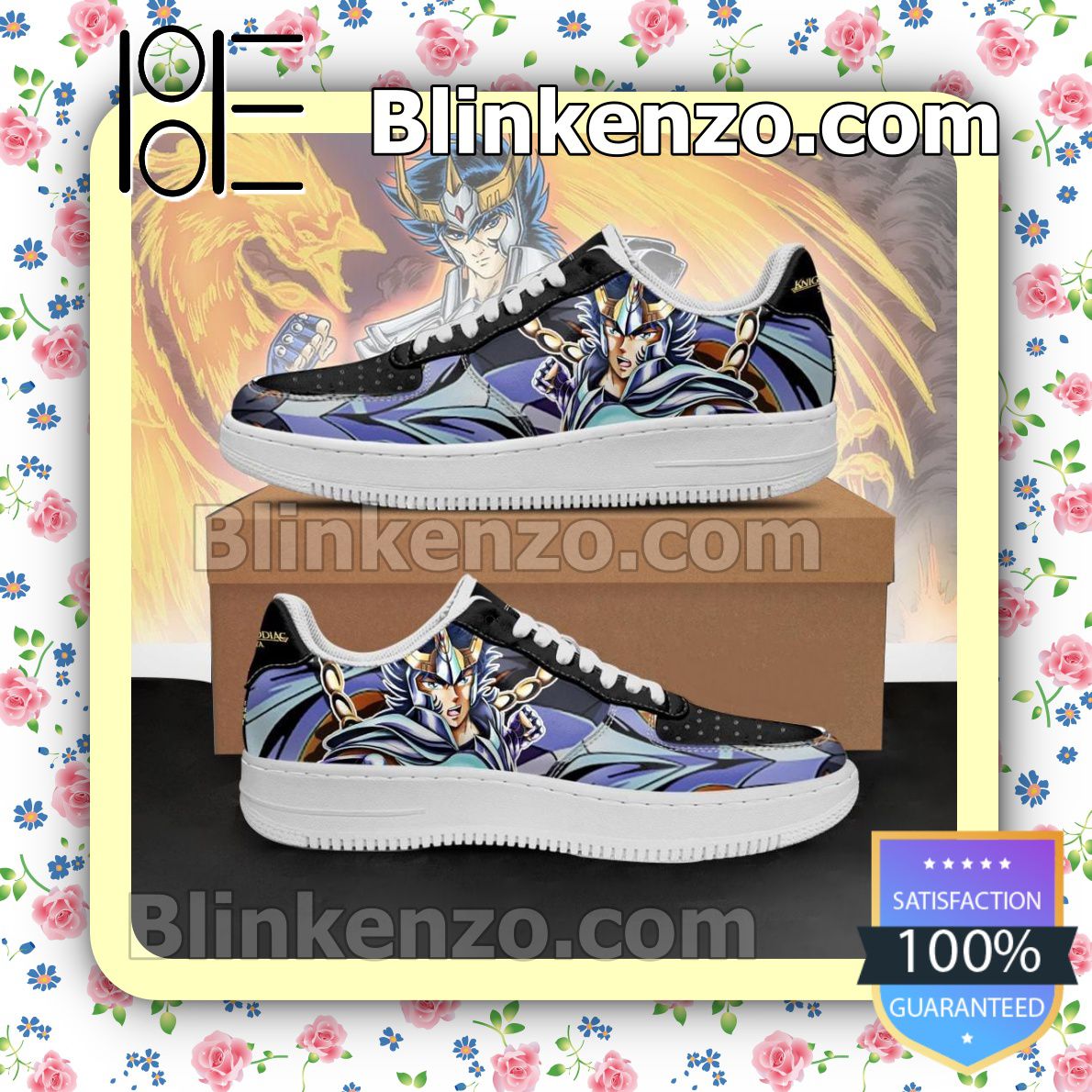 Father's Day Gift Phoenix Ikki Uniform Saint Seiya Anime Nike Air Force Sneakers