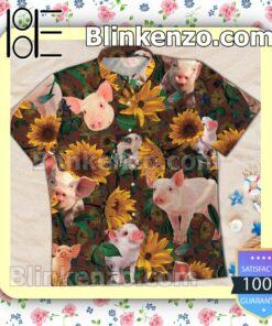 Pig Sunflower Summer Beach Shirt b