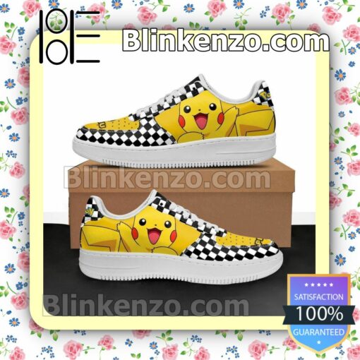Pikachu Checkerboard Pokemon Nike Air Force Sneakers