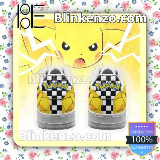 Pikachu Checkerboard Pokemon Nike Air Force Sneakers b