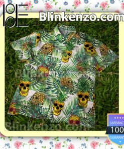 Pineapple Golden Sugar Skull Summer Beach Shirt