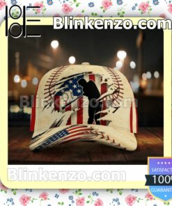Pitching American Flag Pattern Classic Hat Caps Gift For Men x