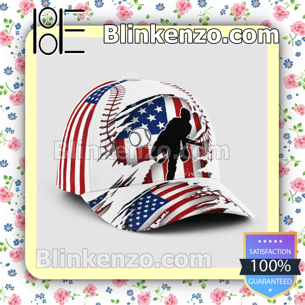 Pitching American Flag Pattern Classic Hat Caps Gift For Men