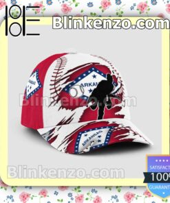Pitching Arkansas Flag Pattern Classic Hat Caps Gift For Men