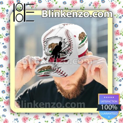 Pitching California Flag Pattern Classic Hat Caps Gift For Men b