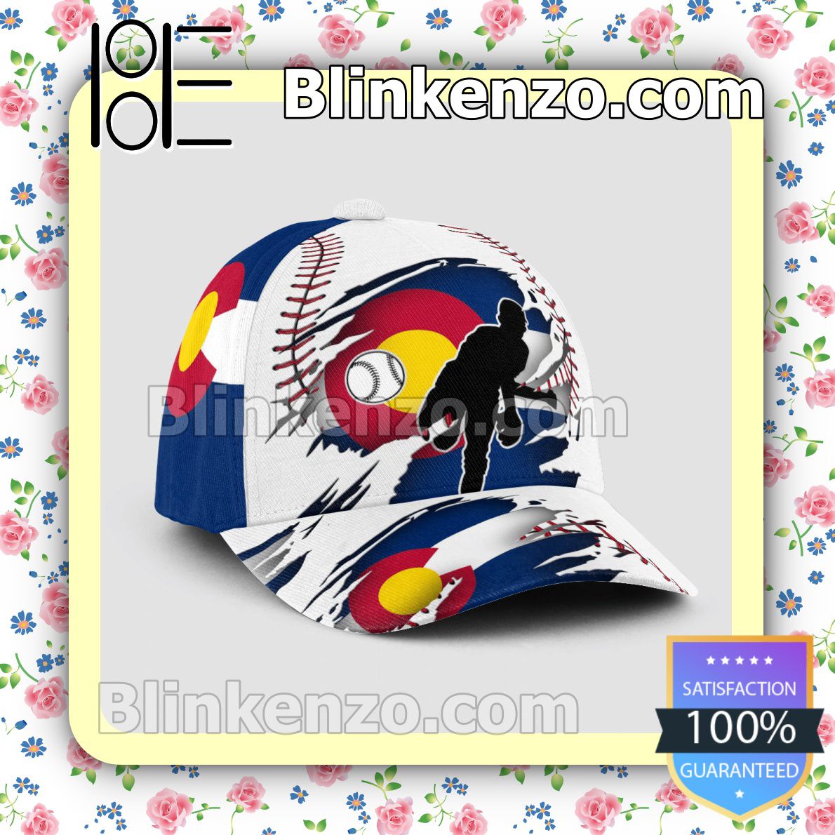 Pitching Colorado Flag Pattern Classic Hat Caps Gift For Men