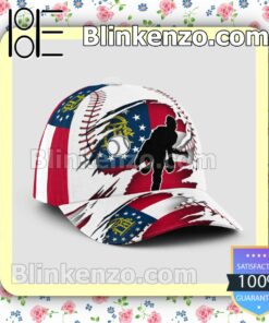 Pitching Georgia Flag Pattern Classic Hat Caps Gift For Men