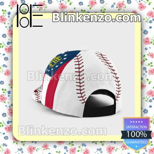Pitching Georgia Flag Pattern Classic Hat Caps Gift For Men a