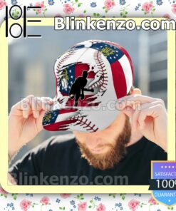 Pitching Georgia Flag Pattern Classic Hat Caps Gift For Men b