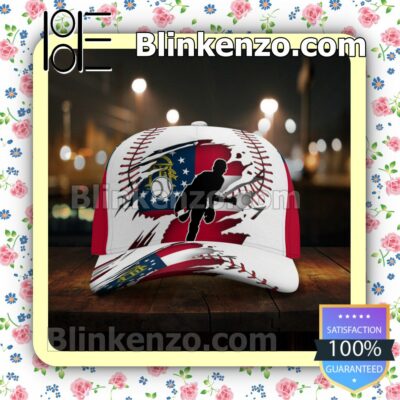 Pitching Georgia Flag Pattern Classic Hat Caps Gift For Men x