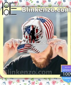 Pitching Girl Version American Flag Pattern Classic Hat Caps Gift For Men b