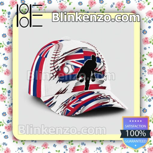 Pitching Hawaii Flag Pattern Classic Hat Caps Gift For Men