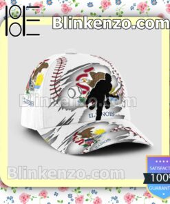Pitching Illinois Flag Pattern Classic Hat Caps Gift For Men