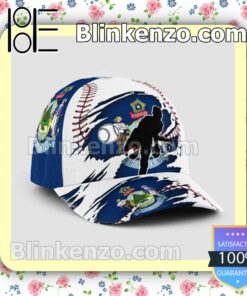 Pitching Maine Flag Pattern Classic Hat Caps Gift For Men