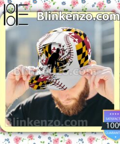 Pitching Maryland Flag Pattern Classic Hat Caps Gift For Men b