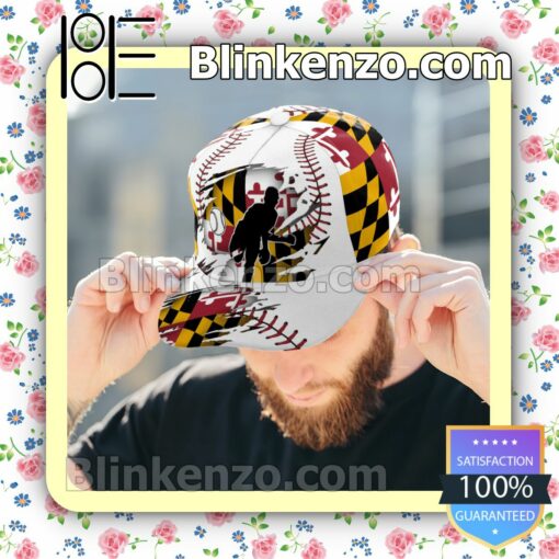 Pitching Maryland Flag Pattern Classic Hat Caps Gift For Men b