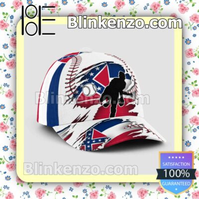 Pitching Mississippi Flag Pattern Classic Hat Caps Gift For Men