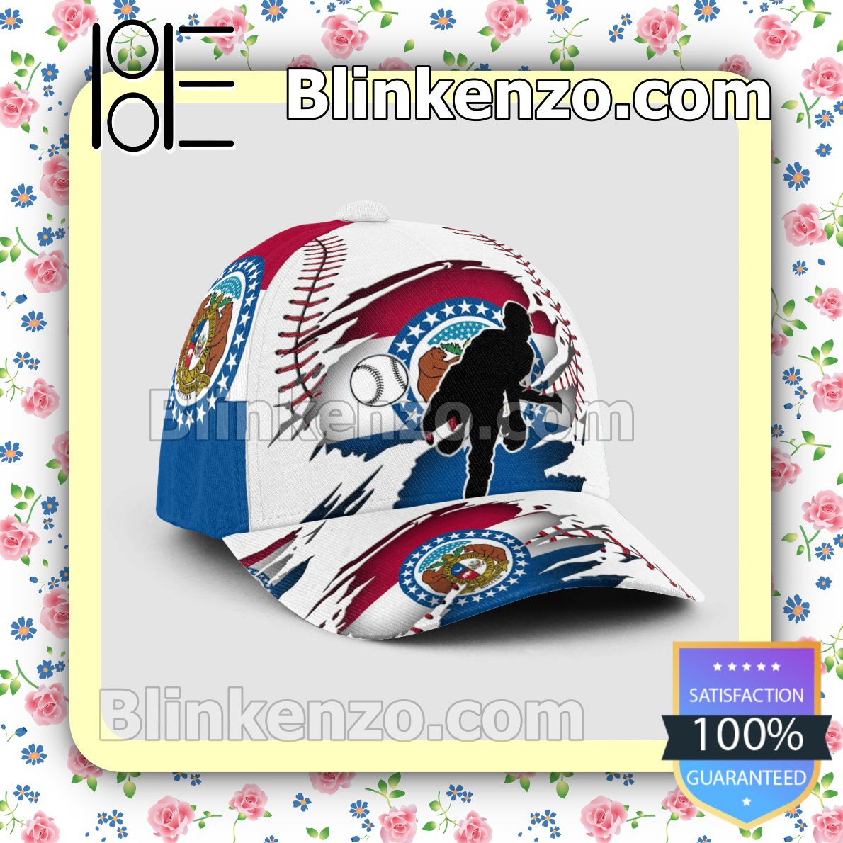 Pitching Missouri Flag Pattern Classic Hat Caps Gift For Men