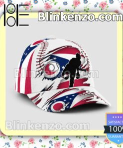 Pitching Ohio Flag Pattern Classic Hat Caps Gift For Men
