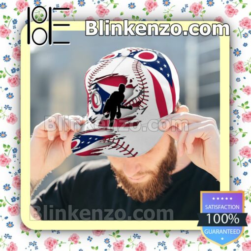 Pitching Ohio Flag Pattern Classic Hat Caps Gift For Men b