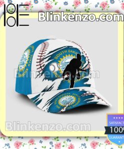Pitching South Dakota Flag Pattern Classic Hat Caps Gift For Men