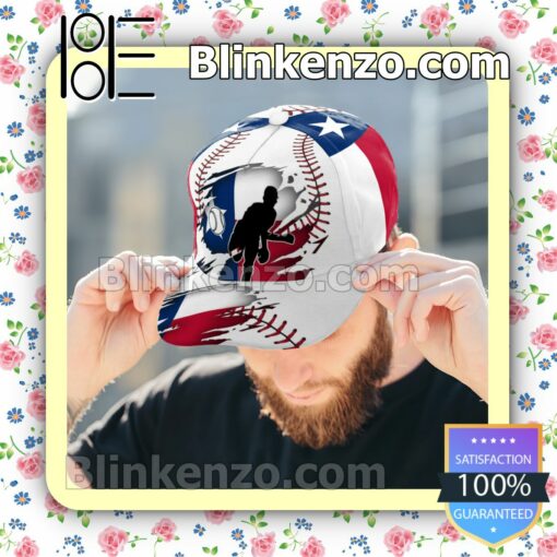 Pitching Texas Flag Pattern Classic Hat Caps Gift For Men b