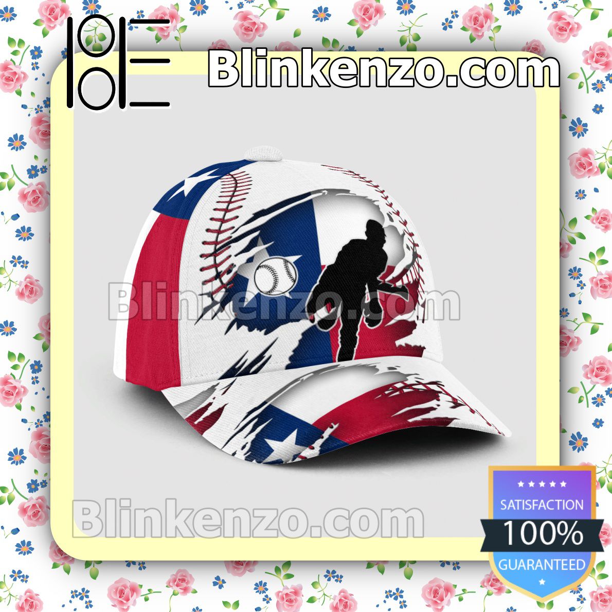 Pitching Texas Flag Pattern Classic Hat Caps Gift For Men
