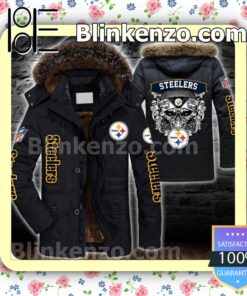 Pittsburgh Steelers Skull Men Puffer Jacket