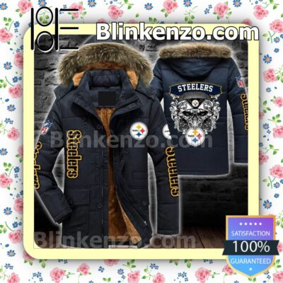 Pittsburgh Steelers Skull Men Puffer Jacket a