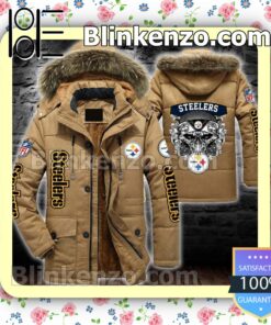 Pittsburgh Steelers Skull Men Puffer Jacket b