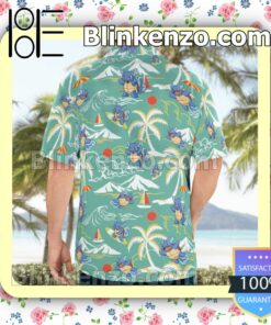 Pokemon Wartortle Surfing Casual Button Down Shirts a