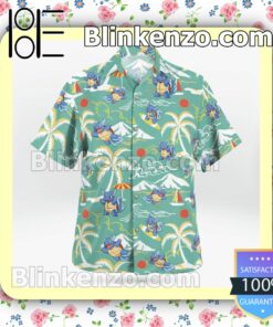 Pokemon Wartortle Surfing Casual Button Down Shirts b