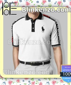 Polo Ralph Lauren Luxury Brand White With Black Stripe Custom Polo Shirt